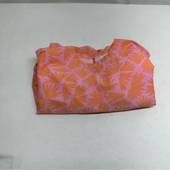 J.Marie dolman floral Orange and Pink Women's crop Top size Small - Picture 6 of 8